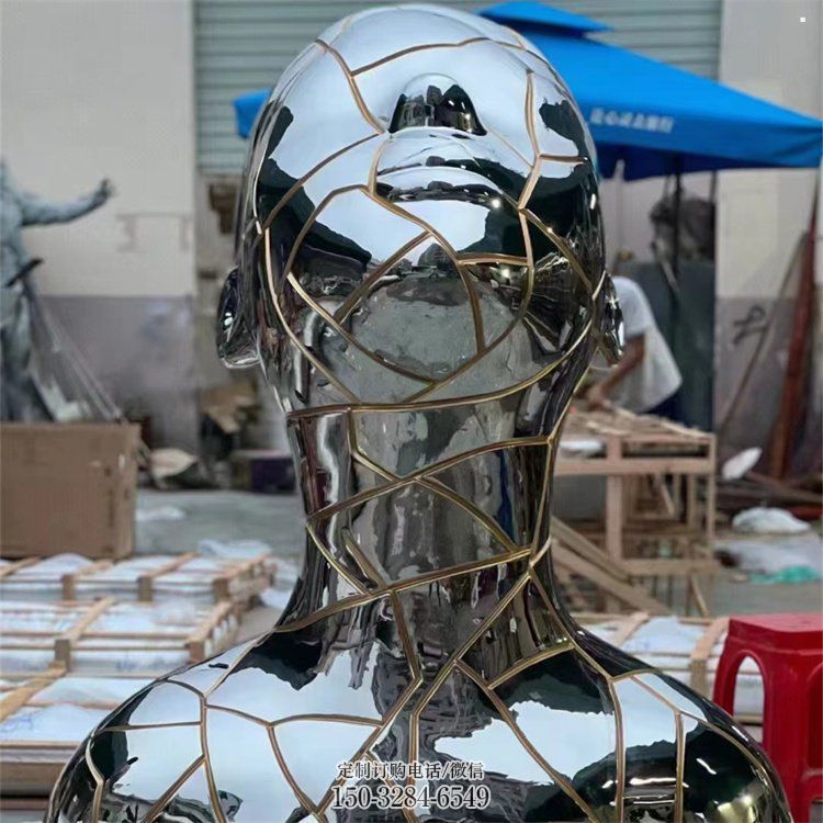 白鋼人頭像雕塑制造商，鋼管組合，鏡面人頭像雕塑優(yōu)選